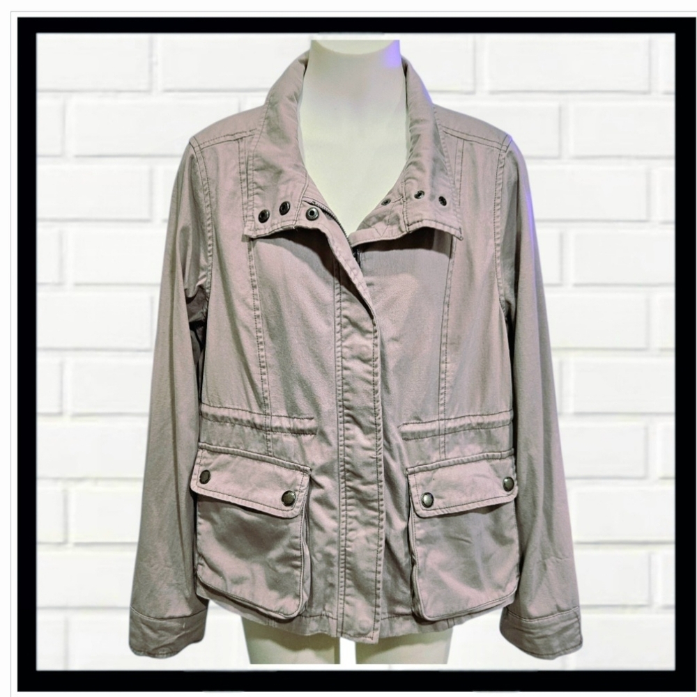 AEROPOSTALE Women's Cargo Jacket, Dusty Mauve, 100% Cotton, Large NWT